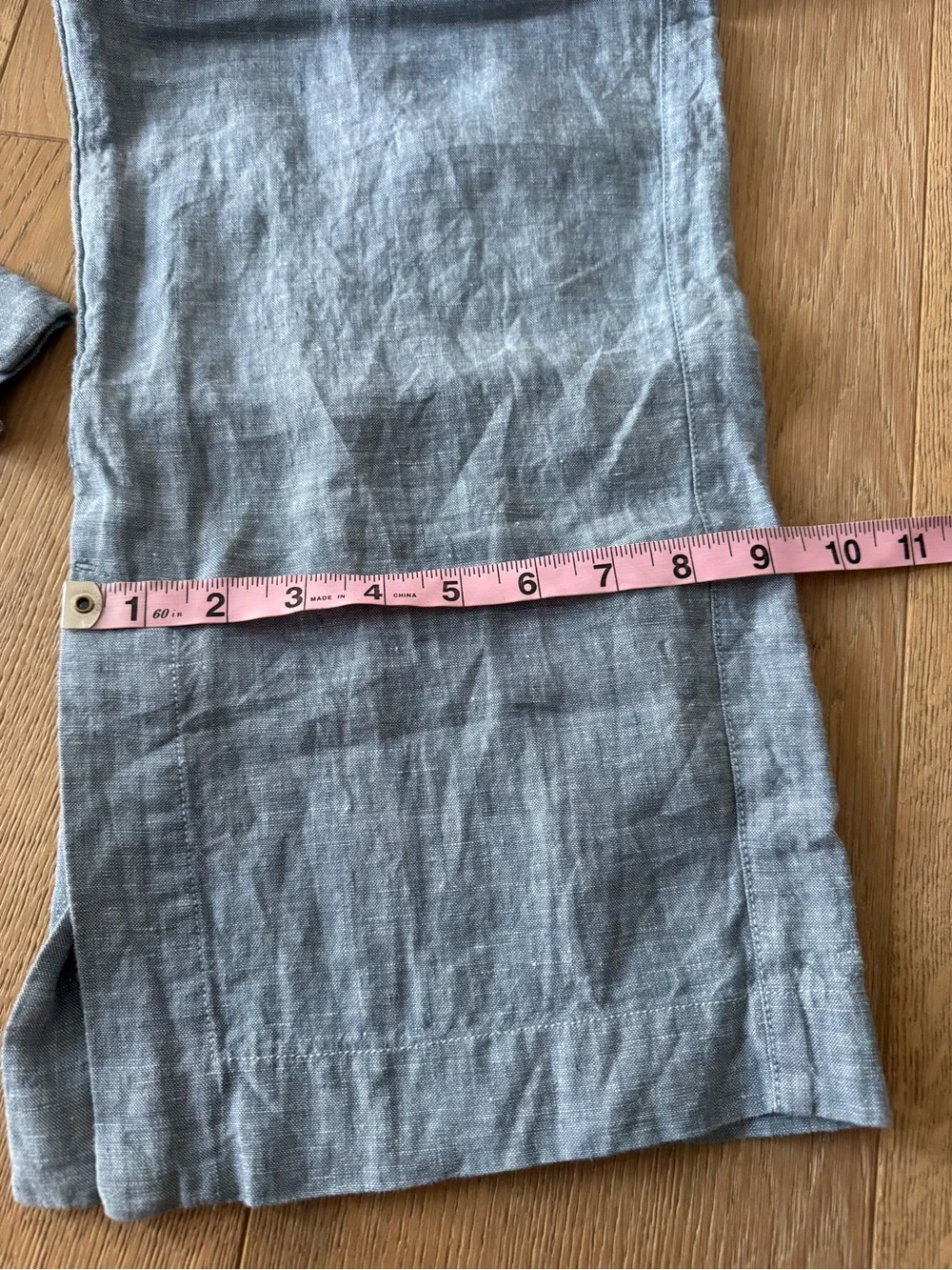 Athleta Retreat 100% Linen Wide Leg Pants Chambray Blue Size 0